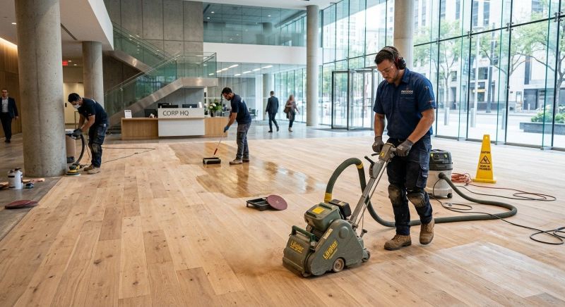 Our team working on Wood Floor Service projects in Harrisburg, PA