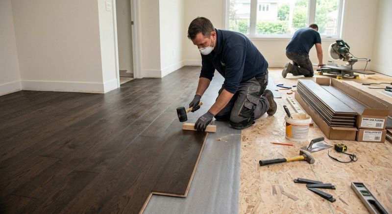 Dark Wood Floor Installation in Harrisburg, PA